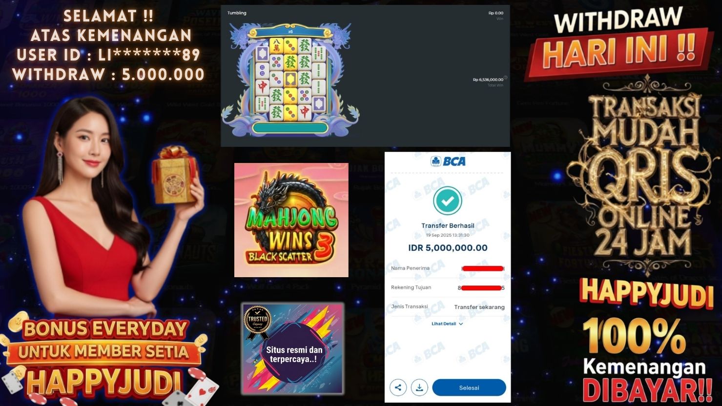 HAPPYJUDI JACKPOT SLOT MAHJONG WINS 3 BLACK SCATTER